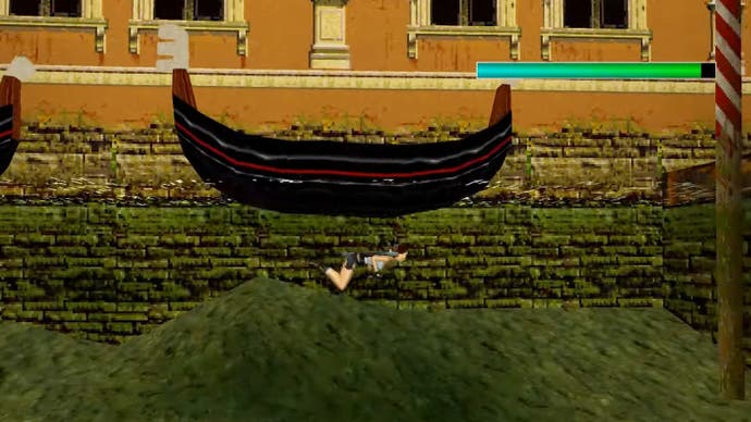 Lara swims in the Venetian canals, Tomb Raider 2 fan-made game