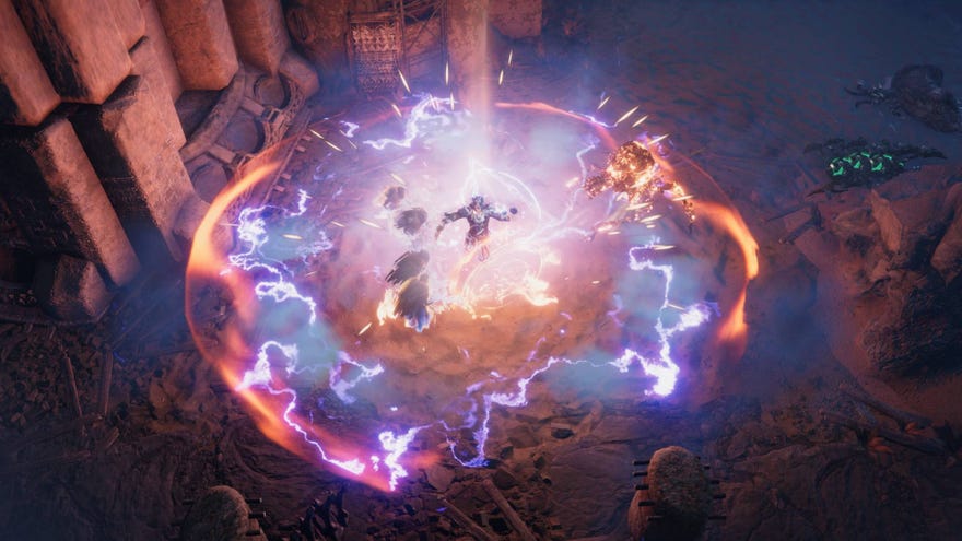 A Mage casting an area-of-effect attack in Last Epoch.