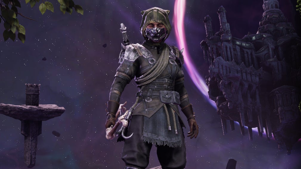 A tooled up marksman rogue in the Last Epoch start screen - 1