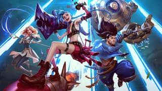 League of Legends character collage.