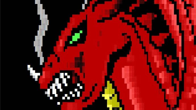 A screenshot of the titular dragon from Legend Of The Red Dragon