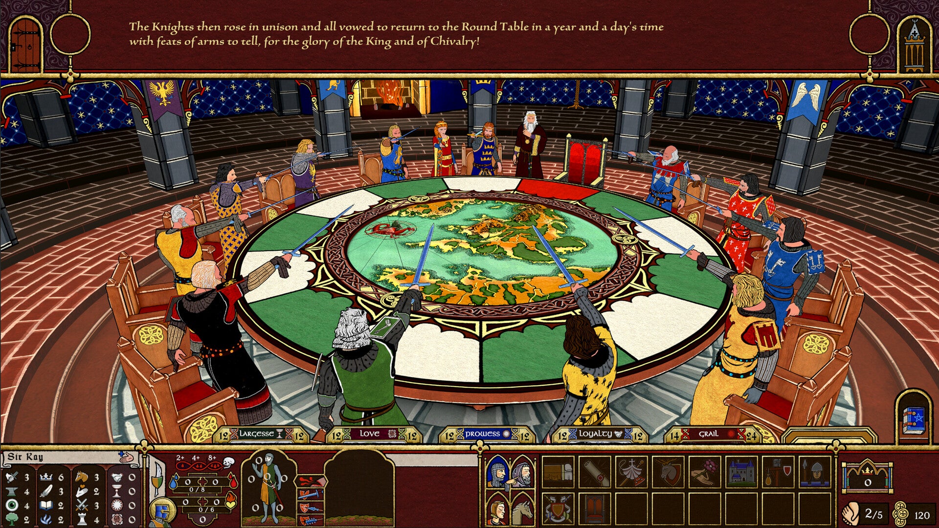 Legends of the Round Table is an obsessively chivalric turn-based RPG with the atmosphere of an actual jousting tournament