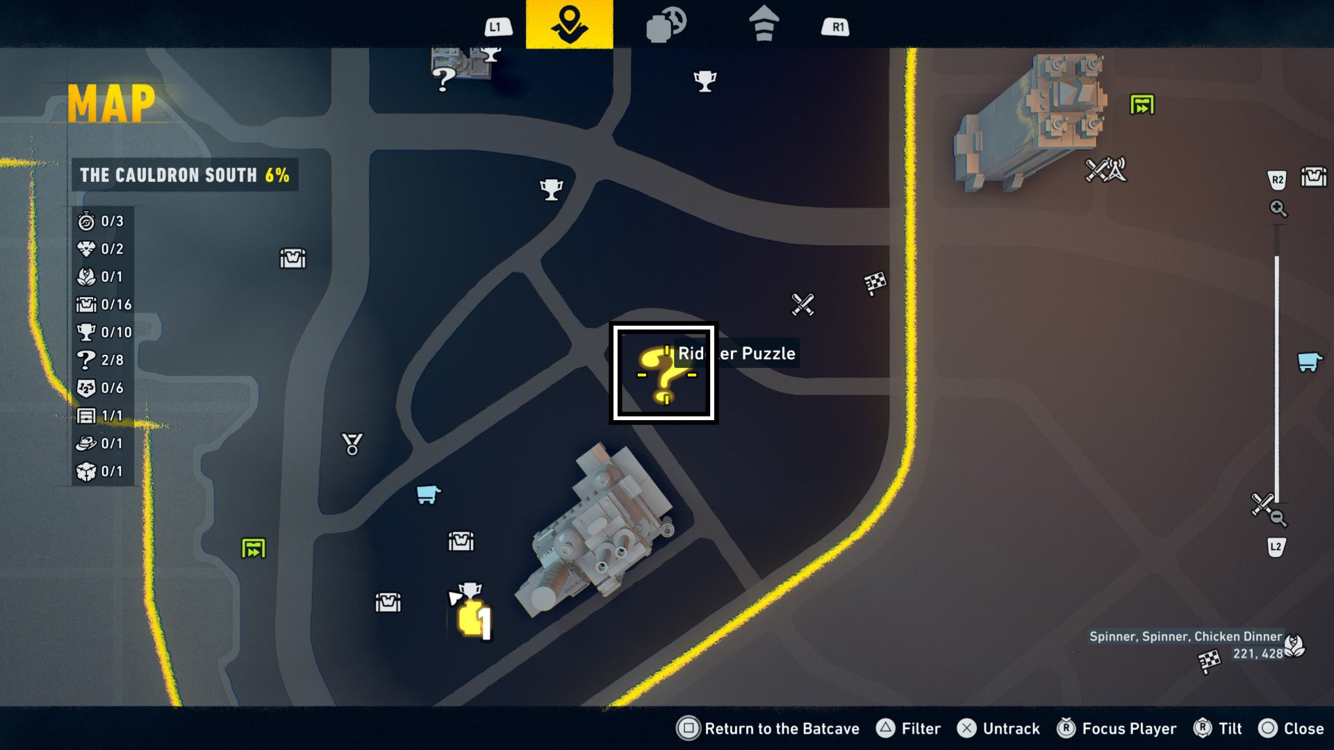 Soluções de quebra-cabeça Caldeirão South Riddler em Lego Batman Legacy ...