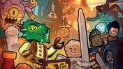 Title art for D&D adventure Red Dragon's Tale, part of LEGO crossover promotion