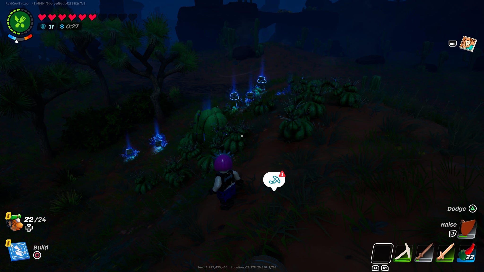 Power Chord collecting Flexwood from Cacti in LEGO Fortnite - 3