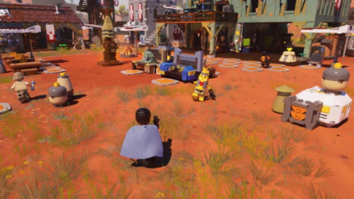 lego fortnite lando in rebel base facing peely