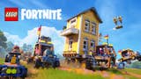 Lego Fortnite vehicle update artwork shows buggies and a flat-bed truck with a house built on the back.