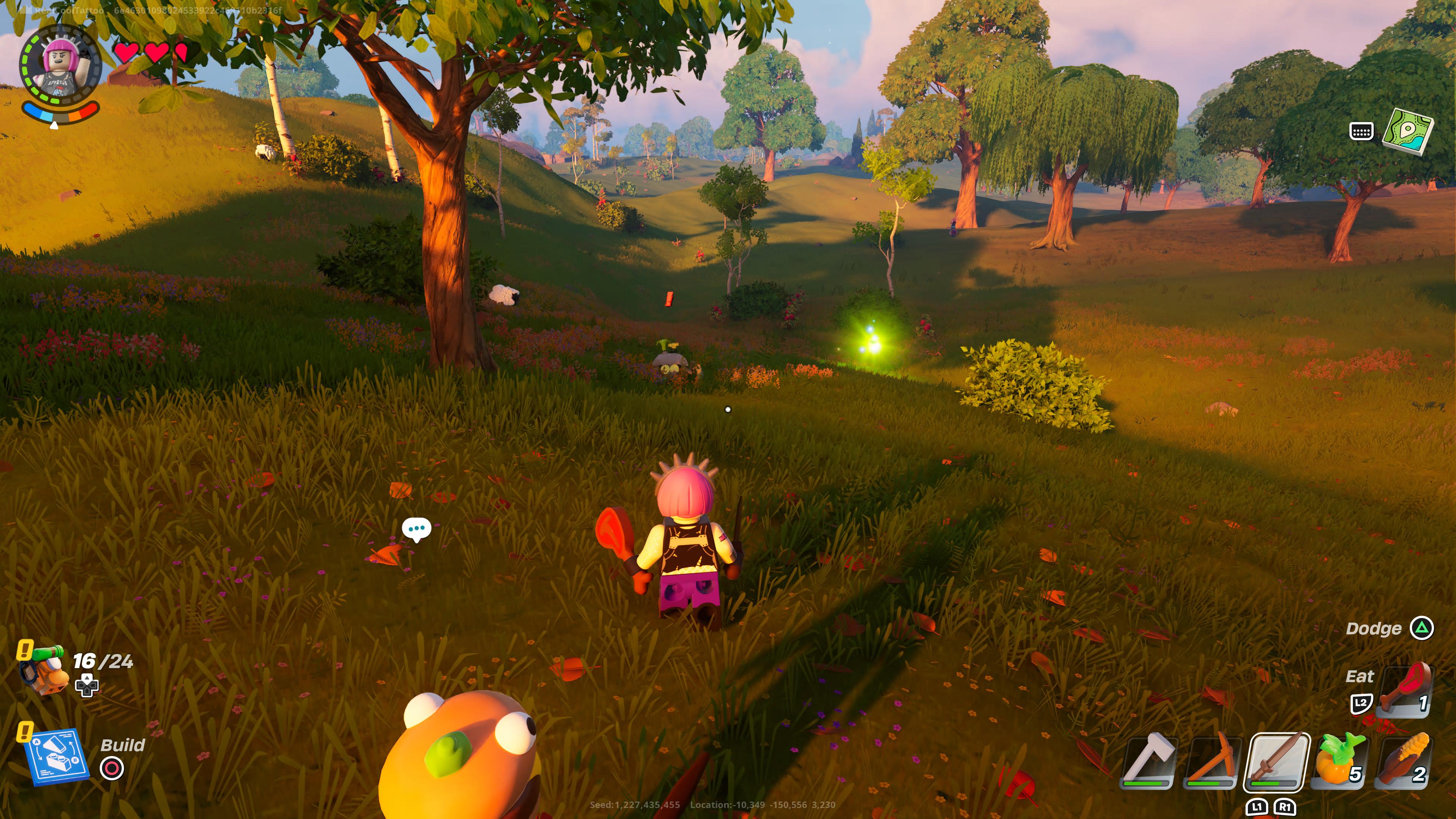 Power Chord chasing a fairy in LEGO Fortnite