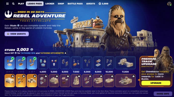 lego fortnite rebel adventure pass rewards track