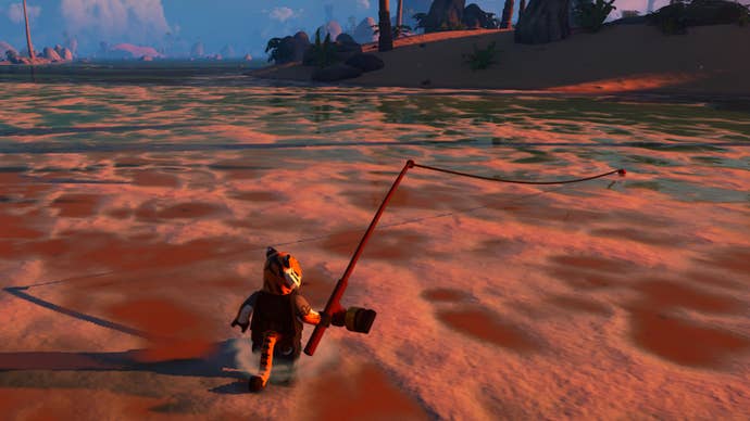 lego fortnite tiger fishing in large river