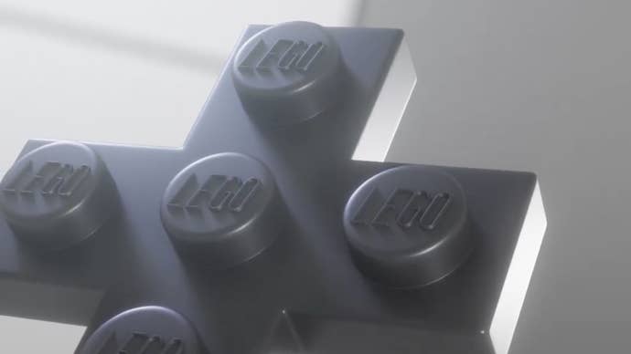 A cross-shaped Lego block from Nintendo’s Lego Game Boy teaser trailer.