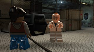 Two characters in a cutscene from the Lego Half-Life 2 mod