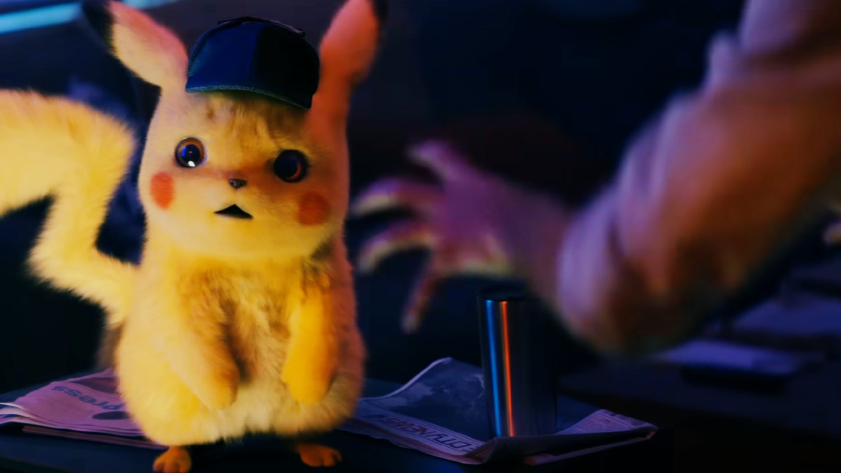 Detective Pikachu looking like someone's glued his credit card to a roof so he can't buy too much Pokemon Lego. - 1