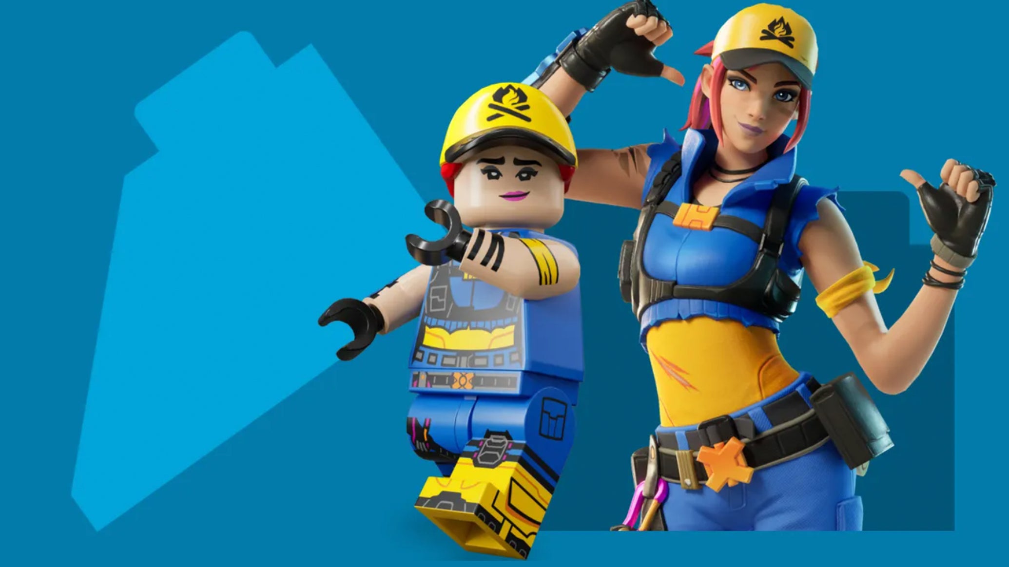 The LEGO and Fortnite versions of the Explorer Emilie skin. - 1