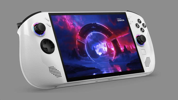 Lenovo’s Legion Go S handheld gaming PC in white.