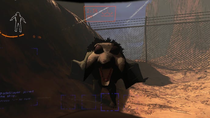 Screenshot eines Pavianfalken in Lethal Company.