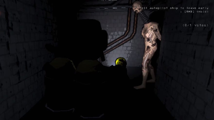 Lethal Company screenshot of a Coil-Head monster