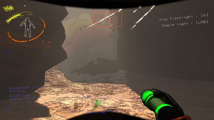 Screenshot of the flashlight in Lethal Company