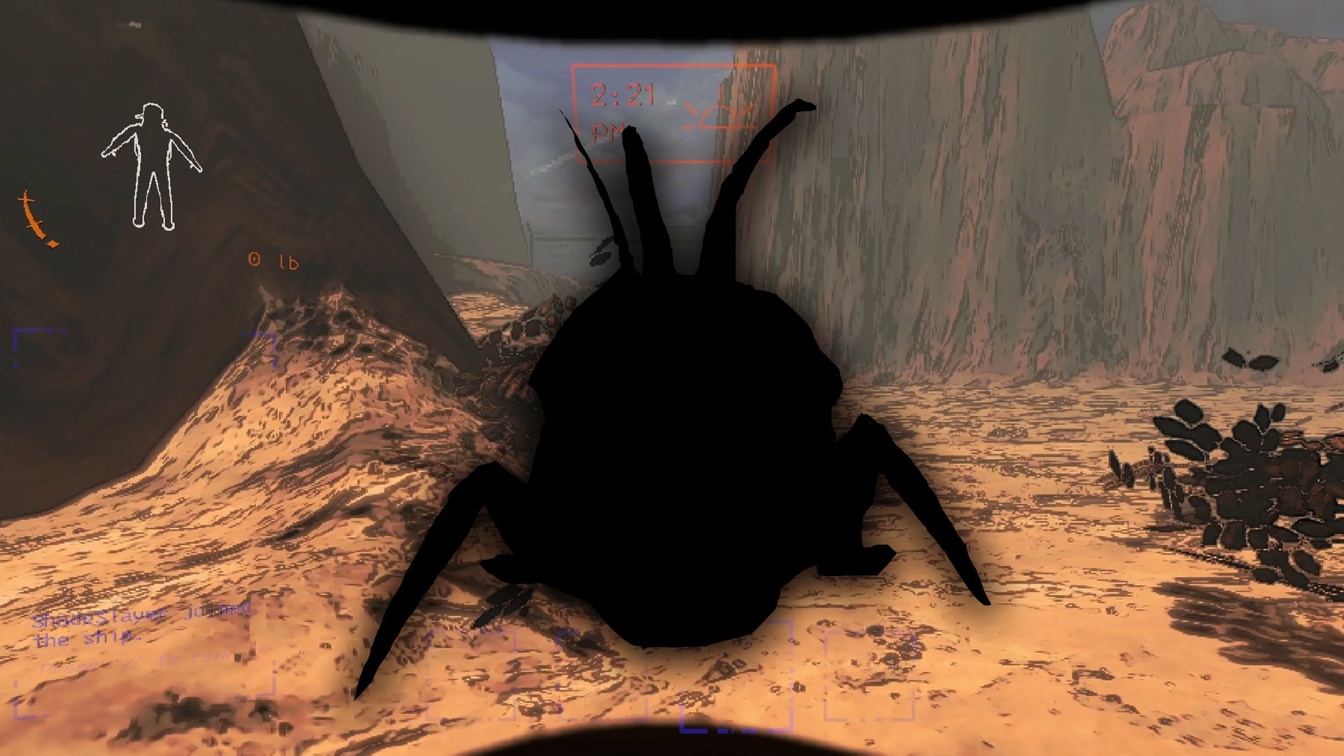 Screenshot of the Hoarding Bug's silhouette in Lethal Company. - 1