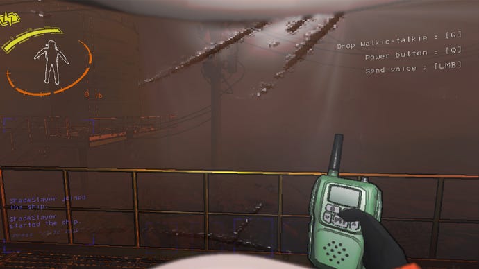Screenshot of the walkie talkie in Lethal Company