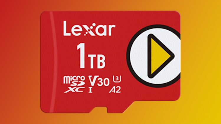 lexar play 1tb micro sd card on a gradient background - 1
