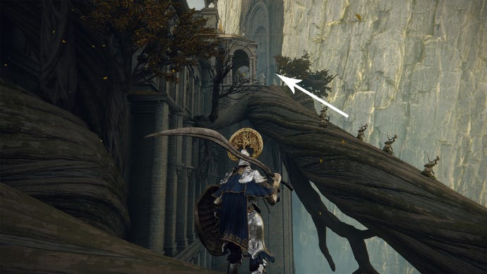 A path across the tree in Leyndell, the Elden Ring capital.