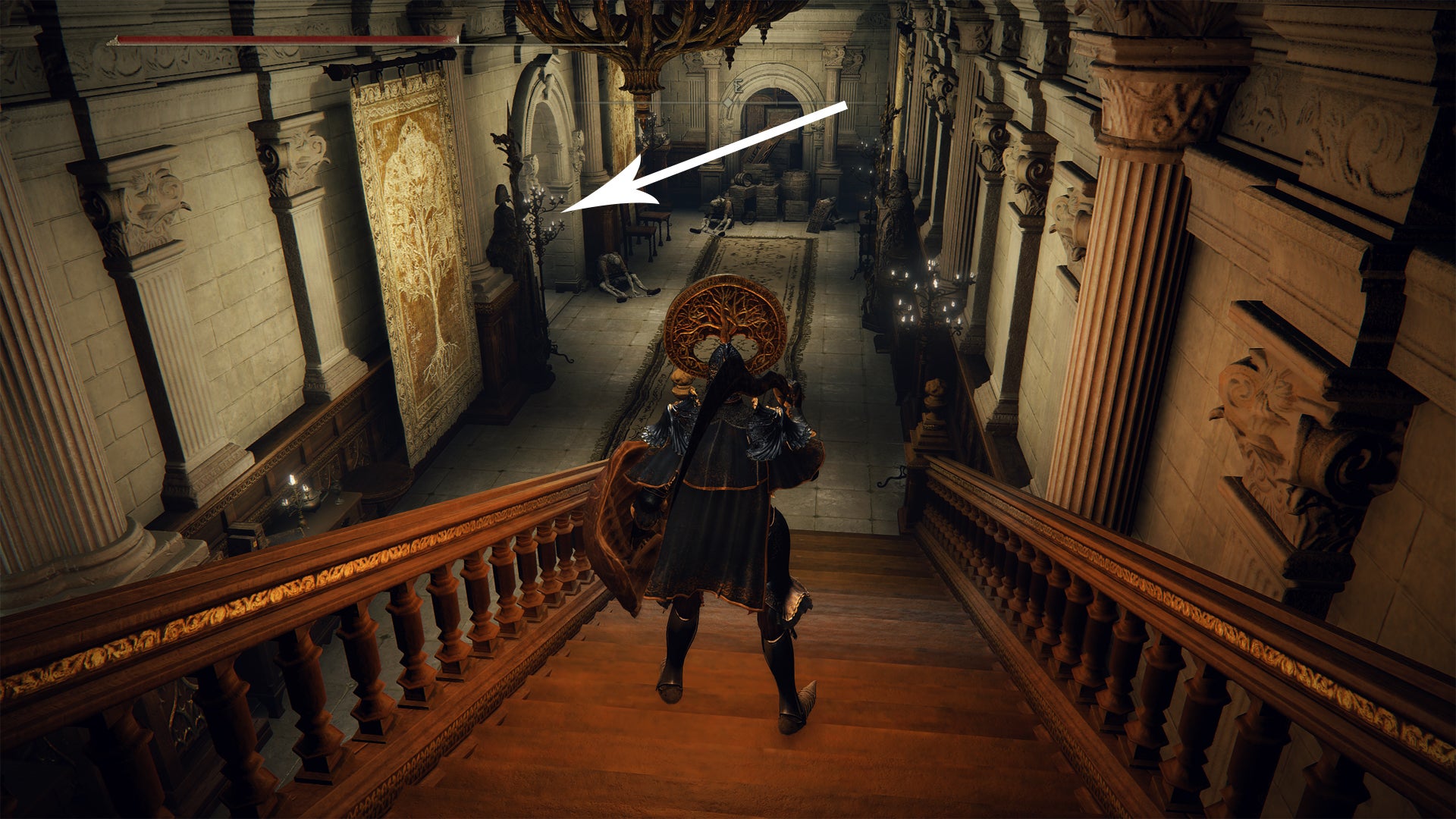 A player standing on a staircase in Leyndell, the Elden Ring capital. - 7