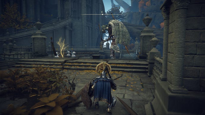 A gargoyle mini-boss in Leyndell, the Elden Ring capital.