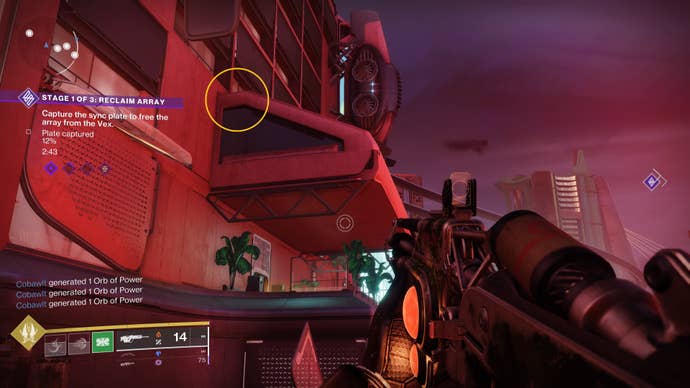 Circled screenshot of 1st regional chest in Destiny 2: Lightfall