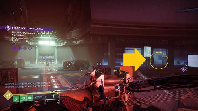 Circled screenshot showing location of region chest 2 in Destiny 2: Lightfall