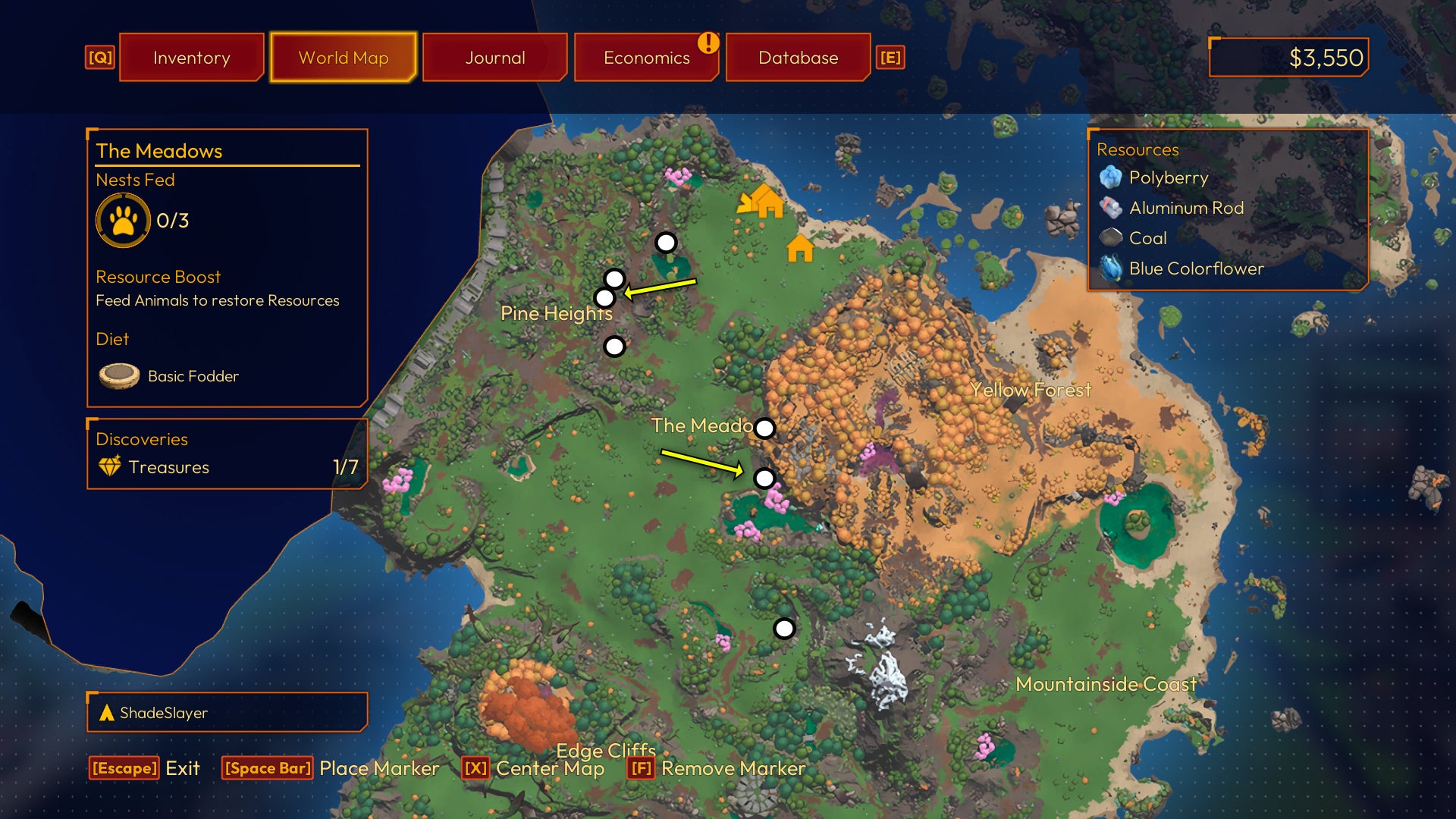 Map image of farming locations for Aluminum in Lightyear Frontier. - 4