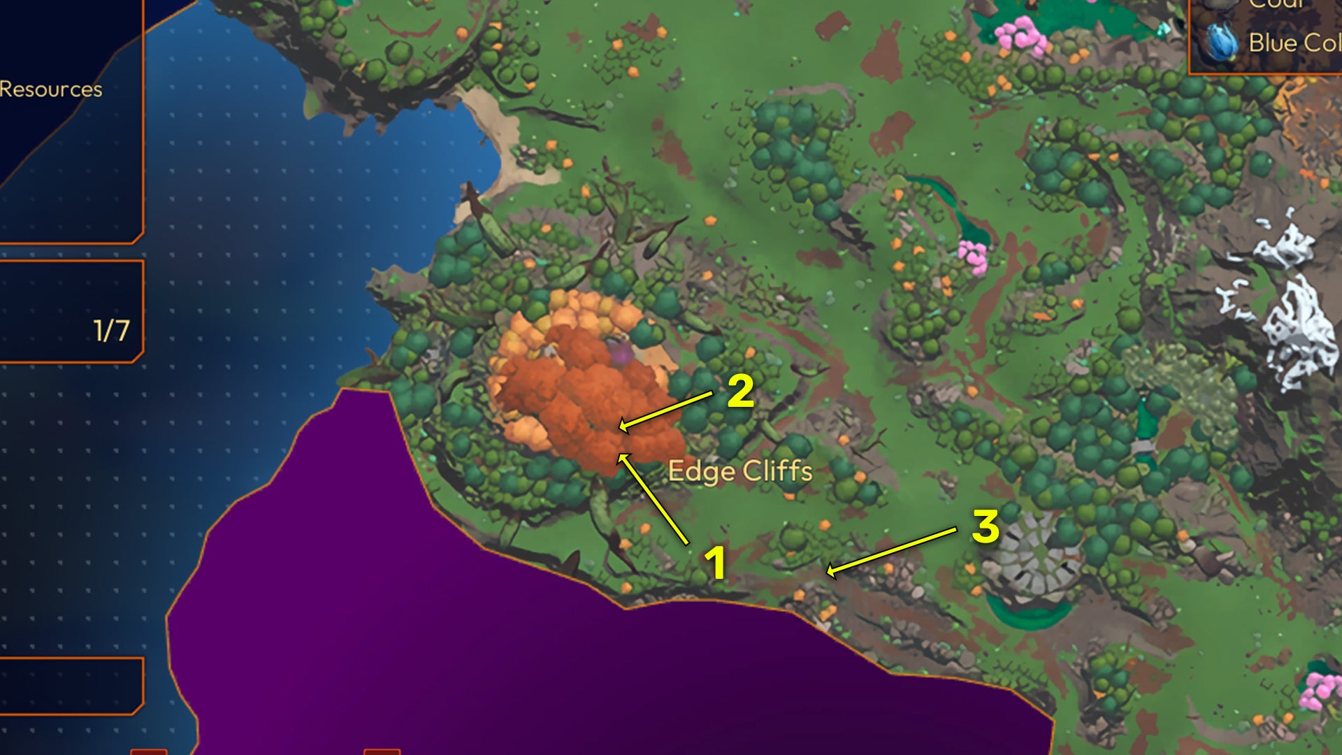 Screenshot of all Edge Cliffs Nest locations in Lightyear Frontier - 7