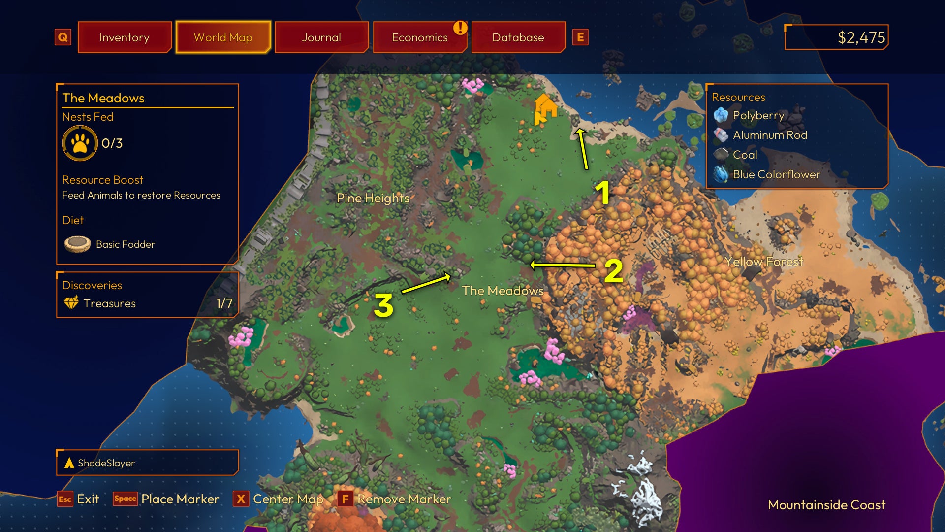 Screenshot of all Meadows Nest locations in Lightyear Frontier - 5