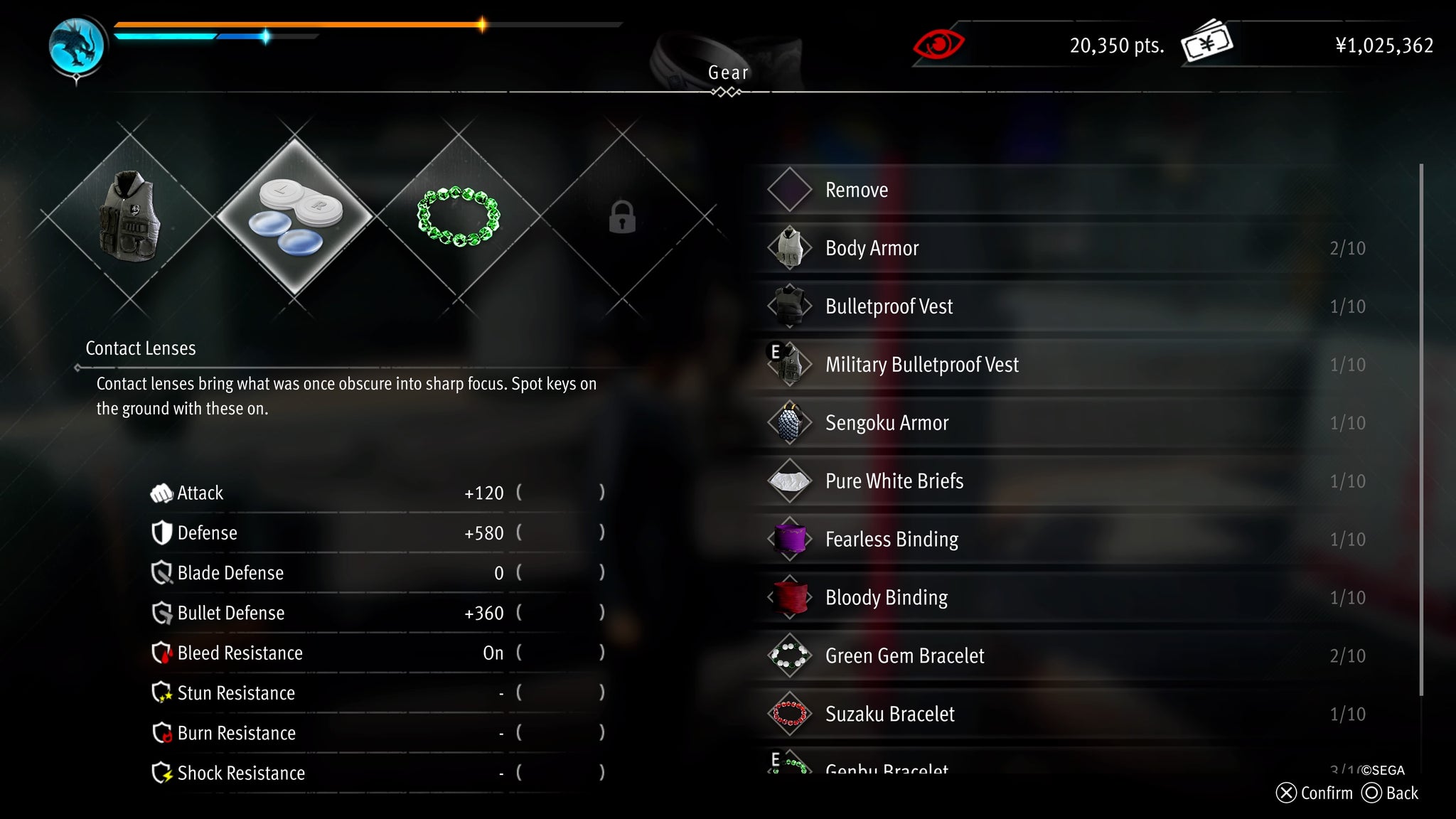 The locker key finding contact lenses in Like A Dragon Gaiden. - 4