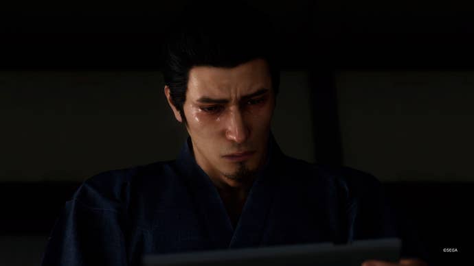 Kazuma Kiryu crying in Like A Dragon Gaiden.