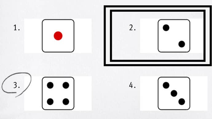 Like a Dragon Infinite Wealth, a Dice showing the number two has been circled.