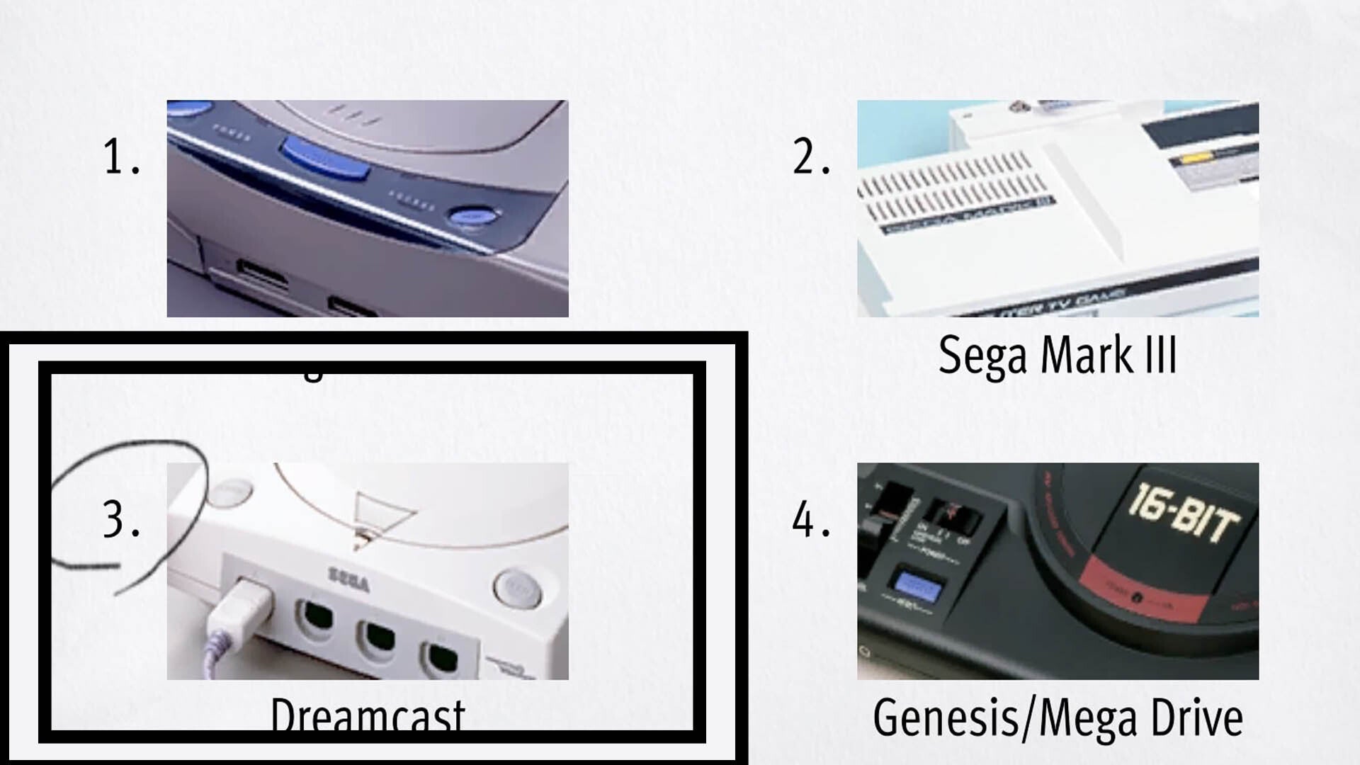 Like a Dragon Infinite Wealth,  the Dreamcast has been circled.