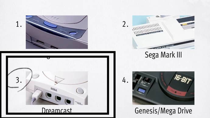 Like a Dragon Infinite Wealth, the Dreamcast has been circled.