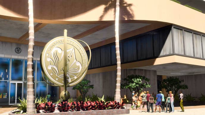 Like a Dragon Infinite Wealth, the exterior of the Ounabara Vocational School building