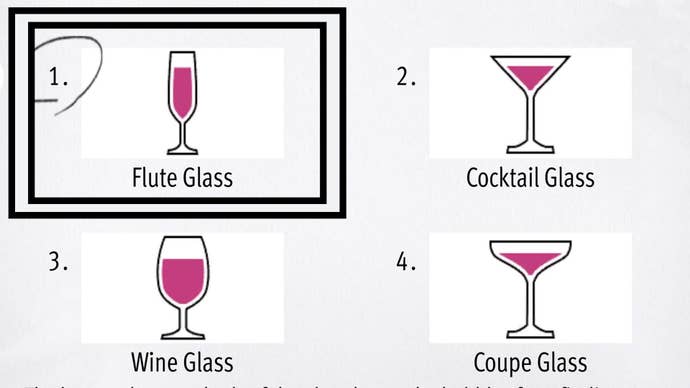 Like a Dragon Infinite Wealth, a Flute glass has been highlighted on test answers.