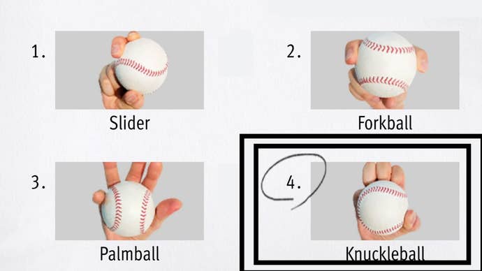 Like a Dragon Infinite Wealth, a baseball with its stitching laying horizontally has been circled.