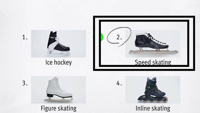 Like a Dragon Infinite Wealth, a speed skating ice skate with a long blade has been circled.