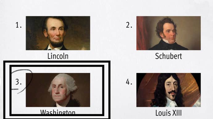 Like a Dragon Infinite Wealth, the portrait of George Washington has been selected in the bottom left corner.