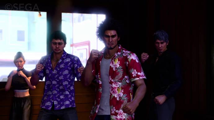 Chitose, Tomizawa, Ichiban and Kiryu prepare to fight in Like A Dragon: Infinite Wealth