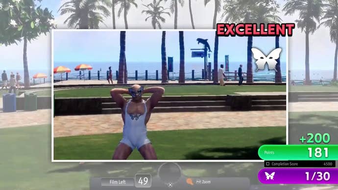 Ichiban photographs a gyrating man in Like A Dragon: Infinite Wealth