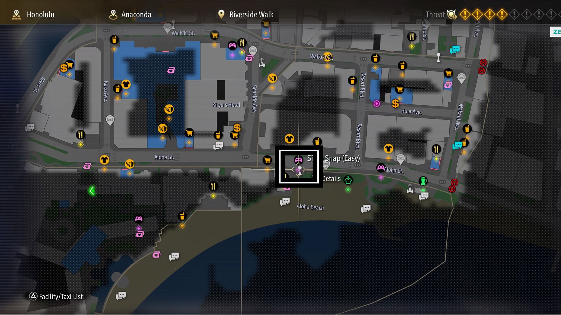 Sicko Snap easy mode location circled on map for Like a Dragon Infinite Wealth (EMBARGO)