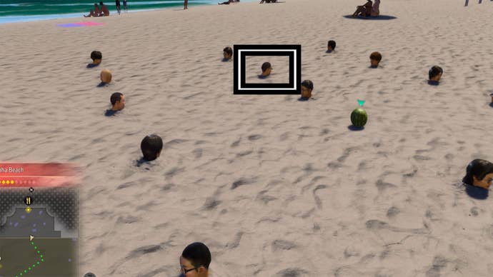 like a dragon infinite wealth tanabe buried head location highlighted (EMBARGO)