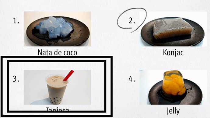 Like a Dragon Infinite Wealth, an image of Bubble Tea has been circled in the bottom left corner.