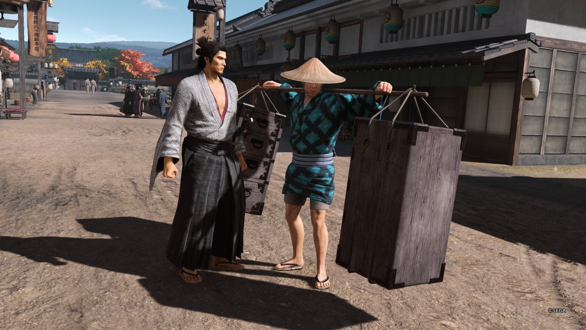 Like a Dragon Ishin, Ryoma is facing the Bait Monger in Rakunai