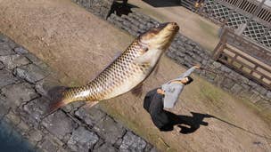 Screenshot of fishing from Like a Dragon: Ishin